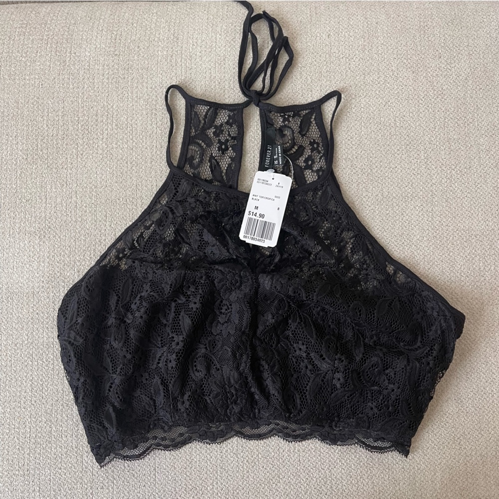 Forever 21 Black Lace Women's Top New with tags